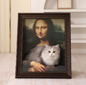 Divertida Cama para Gatos con Diseño Novedoso, Rascador de Doble Capa Extra Grande, Cama para Gatos con Diseño de Pintura al Óleo de la <span class=keywords><strong>Mona</strong></span> Lisa, Cama para Mascotas de Cartón Corrugado - Product Image 3