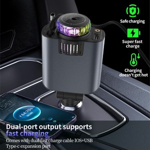 NEW Arrival Starlight Retractable Car <b>USB</b> Charger, 66W 5 in 1 Fast Charging, Car Air Freshener & 2 <b>USB</b> Ports Car Charger Adapter - Product Image 4