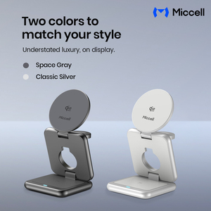 <span class=keywords><strong>Cargador</strong></span> Inalámbrico Magnético y Soporte Plegable Miccell 3 en 1 Qi2.2 de 25 W con Carga Rápida <span class=keywords><strong>para</strong></span> Reloj Inteligente y Teléfono Móvil - Product Image 6