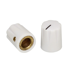 Perilla de interruptor giratorio de plástico con inserción de latón, estilo Davies 1900, moleteada, de 16x12.7MM, para eje de 6.35mm - Product Image 2