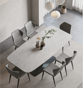 Ghế Dài Bàn Gỗ Đá Phiến Thiết Kế Hiện Đại Bộ Đồ Nội Thất Phòng Ăn Bằng Kim Loại Mesa - Product Image 6