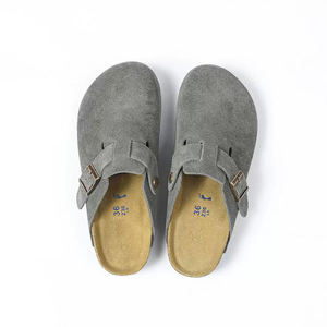 Pantoufles d'<span class=keywords><strong>hiver</strong></span> confortables en cuir véritable et synthétique, à bout rond et fourrure, sandales compensées pour femmes à semelle épaisse, dropshipping - Product Image 6