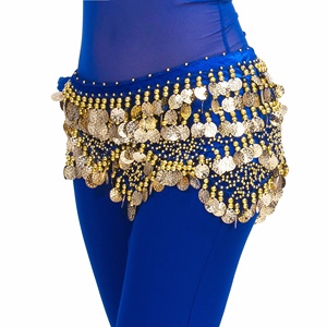 Sciarpa da Danza del Ventre per Donna, Gonna Avvolgente con Monete Dorate, Costume per Danza Orientale - Product Image 4