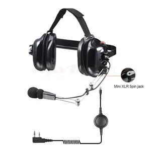 Casque de communication de course avec microphone antibruit avec Bo om en métal pour radios bidirectionnelles