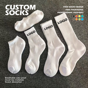 Luxury Quality <strong>Custom</strong> White Letter Crew Socks <strong>Designer</strong> Athletic Sport Men Socks Embroidery Print <strong>Custom</strong> Socks - Product Image 1