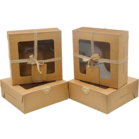 Boîte d'emballage pliable en papier pour dessert tiramisu avec logo unique personnalisable brun beignet boulangerie anniversaire biscuit gâteau