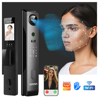 Cerradura Inteligente para Puerta KROVI PR08 OEM Tuya con Código PIN, Huella Dactilar, Reconocimiento Facial 3D y Wi-Fi para Puertas de Aleación de Aluminio, Madera y Acero