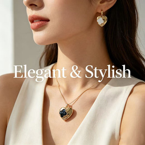 Heart Shape <b>Charms</b> With Clover Inlay Gold And <b>Silver</b> Plated Zinc Alloy Pendants For Jewelry Making Gift Unisex Cute Style - Product Image 3