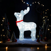 Décorations de Noël en acrylique en forme de cerf, fourniture directe usine, ornements visuels de style européen personnalisables pour centres commerciaux et fêtes