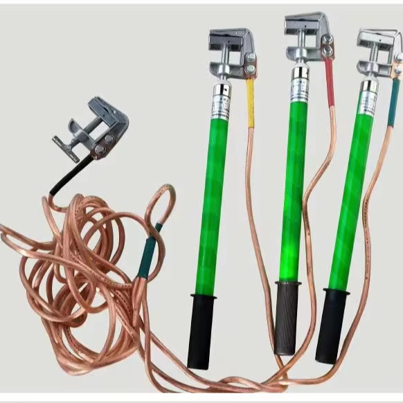 <strong>35KV</strong> Green Electrical Grounding Lead Threaded Ground Wire <strong>Cable</strong> Clamp Ground Rod Earth Rod 35KV3*1.5+10M Electric <strong>Power</strong>
