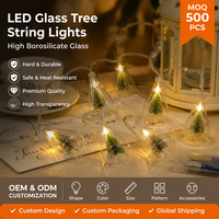 Guirlande lumineuse LED en verre personnalisée, mini arbres décoratifs en borosilicate, fonctionnant sur piles, fournisseur ODM, coffret cadeau