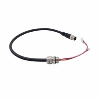 Soket Panel Mount Sudut Lurus Tahan Air IP67 Industri Kode A/B M8 dengan Bracket dan Kabel Bundar M8 2/3/4/5/6/8 Pin