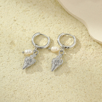 NIMAI bijoux fins femmes 18K or PVD acier inoxydable océan boucles d'oreilles bijoux conque coquille perle bricolage breloques cerceau boucle d'oreille
