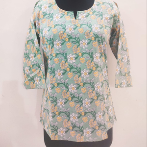 Ropa y vestido de mujer, Kurti Kurta indio largo, bloque de mano, Kurta Kurtis corto para mujer a precio rentable, ropa de diseñador - Product Image 1