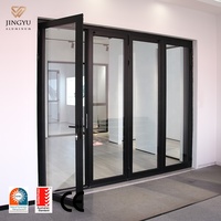 Porte pliante en alliage d'aluminium, design moderne minimaliste, portes pivotantes en aluminium, porte pliante personnalisable