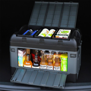 Container de Armazenamento para Camping ao Ar Livre de Tamanho Grande, Caixa Plástica Portátil com Tampa e Abertura Lateral - Product Image 5