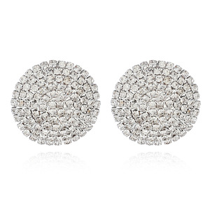 Nouvelles Boucles d'oreilles tendance japonaises et coréennes, chaîne griffe, entièrement serties de diamants, cercle multicouche, en alliage, fabrication en gros E672 - Product Image 5