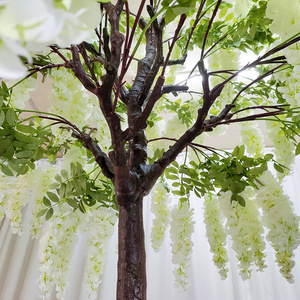 Arbre artificiel de glycine pour centre de table de mariage, tronc en FRP, fleurs suspendues, décoration de mariage - Product Image 5