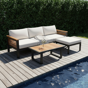 Ensemble <span class=keywords><strong>de</strong></span> <span class=keywords><strong>salon</strong></span> <span class=keywords><strong>de</strong></span> <span class=keywords><strong>jardin</strong></span> industriel nordique avec canapé en <span class=keywords><strong>bois</strong></span> <span class=keywords><strong>noir</strong></span> <span class=keywords><strong>et</strong></span> lattes en <span class=keywords><strong>bois</strong></span> composite, résistant aux intempéries, pour villa - Product Image 2