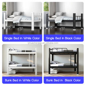 Tempat Tidur Susun Besi Kokoh untuk Asrama Sekolah, Rumah, Kamar Tidur, Furnitur Logam Baja untuk Remaja, Anak-anak, dengan Penyimpanan - Product Image 5