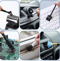 Kit de 10 brosses de nettoyage portables sans fil à poignée en plastique et poils synthétiques pour ordinateur portable, clavier, voiture et téléphone - Élimination des poussières