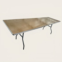 Table rectangulaire pliable en panneaux de bouleau pour la restauration en plein air, 48 pouces, imperméable, utilisation dans les hôtels et les parcs, portable et légère