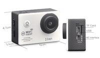 Komery — Mini caméra WiFi HD 4K 30fps, 16mp, 170D, 1080P, caméscope sportif extrême, étanche, 30M
