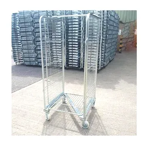 Customized factory metal steel Z style trolley cage heavy duty rolling container roll cage