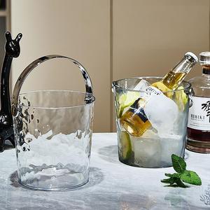 Nuovo secchio per il ghiaccio in vetro trasparente per uso domestico, cesto per frutta da Picnic in <span class=keywords><strong>plastica</strong></span> all'aperto, secchio portatile - Product Image 1