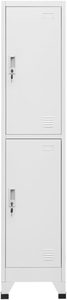 Armario Metálico con 2 Compartimentos con Cerradura, 38x45x180 cm, Almacenamiento Seguro para Gimnasio, Oficina, Vestuarios, Barra para Colgar, Porta Etiquetas - Product Image 4