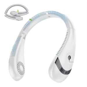 พัดลมคล้องคอไร้ใบพัดแบบพกพา ชาร์จผ่าน USB พับได้ พร้อมหน้าจอ LED แสดงผลแบบดิจิตอล เครื่องปรับอากาศขนาดเล็กแบบแขวน - Product Image 1