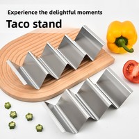 W-förmiger Edelstahl-Taco-Ständer Mexikanischer Tortilla-Pfannkuchenhalter Küchen-Backwerkzeug für Zuhause