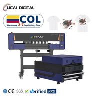 Impresora DTF completamente automática de salida de fábrica de 60cm con 2 cabezales de impresión I3200 Máquina de impresión digital para ropa