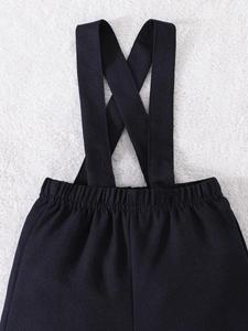 Ensemble trois pièces en coton pour garçon et bébé : haut à col à manches courtes, gilet à bretelles, 3 pièces - Product Image 6