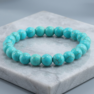 Bracelet en cristal perlé turquoise, imitation perle, bijoux tendance, style unisexe, cadeau, hindouisme, 16-20 mm, plaqué, Delhi Soraj - Product Image 2