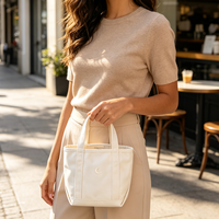 Sac fourre-tout en toile brodé personnalisé, petit format, structuré, pour le shopping, avec logo personnalisé, OEM, faible MOQ, vente en gros pour usage quotidien ou cadeau