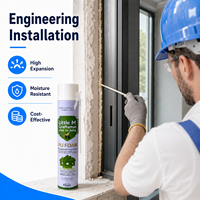 Pistolet à mousse polyuréthane A41 750 ml, mastic haute expansion pour l'installation de portes et fenêtres en aluminium, travaux de construction