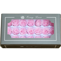 Roses éternelles écologiques en gros, diamètre 2-3 cm, 21 pièces/boîte, têtes de roses réelles préservées dans une boîte cadeau