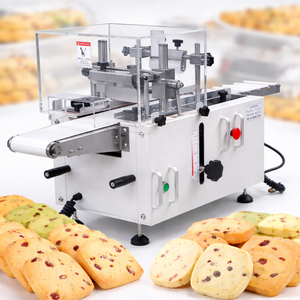 Machine à découper les aliments de type bande transporteuse en acier inoxydable, trancheuse de biscuits et de gâteaux, coupeuse de précision à épaisseur uniforme pour boulangerie - Product Image 1