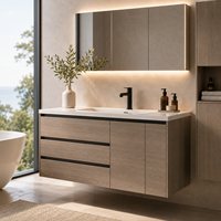 Meuble de salle de bain mural en aluminium résistant à l'eau pour maisons de bord de mer OEM ODM