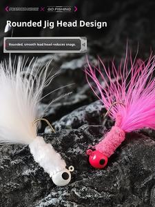 Hameçon à plumes barbelé en acier à haute teneur en carbone fait à la main 0,9g/1,7g/3,5g <span class=keywords><strong>Micro</strong></span> hameçon à mouche pour la pêche au bar en eau profonde - Product Image 4