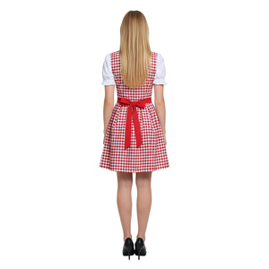 Costume de femme pour la bière, ensemble robe à carreaux, déguisement d'Halloween, performance scénique, robe fantaisie, jupe à carreaux rouge et bleue - Product Image 3