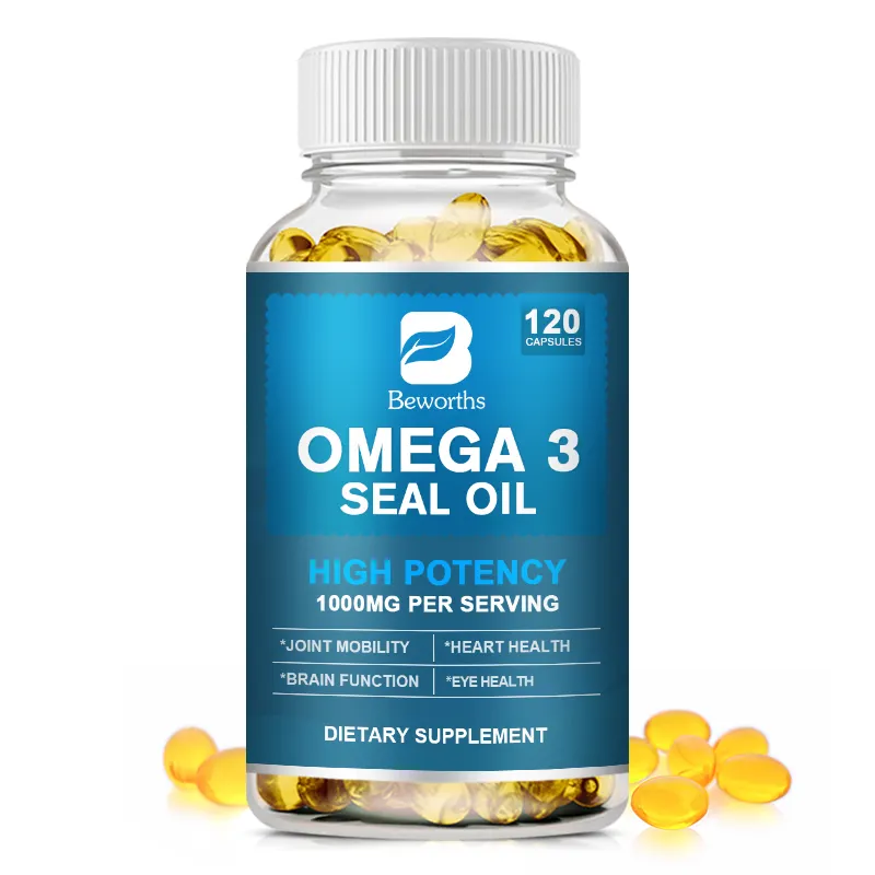 Beworths 120 adet Omega 3 6 9 derin deniz mühür yağ kapsülü Omega 3 beyin sağlık takviyesi