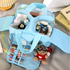 <span class=keywords><strong>KALIDI</strong></span> Große Kapazität Handtuch-Kosmetiktasche für Frauen mit Reißverschluss, Griff und Pinselhaltern - Tragbarer Reise-Kosmetikorganizer - Product Image 3