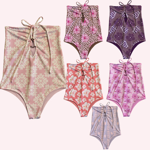 Traje de Baño Enterizo de Verano 2026 para Mujer, Estampado Floral Hawaiano, para Niñas, Adolescentes y Damas, sin Mangas - Product Image 1
