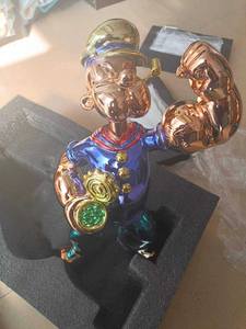 1 pcs Mẫu mạ mạ màu tùy chỉnh nghệ thuật điêu khắc 60cm vịt 40cm <span class=keywords><strong>Popeye</strong></span> trang trí bức tượng <span class=keywords><strong>Popeye</strong></span> DIY Home Deco - Product Image 5