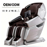 Fauteuil de massage électrique 4D de luxe avec chauffage, rouleaux pour les pieds et massage des mollets et des jambes, fabriqué en usine OEM