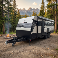 Camping-car remorquable personnalisé, caravane de rue, maison mobile de voyage pour 2 personnes, remorque de voiture à double essieux, 20 pieds, charge utile de 4 tonnes