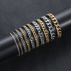 3mmm5mmm711mm स्टेनलेस स्टील क्यूबन लिंक पुरुषों के लिए स्टेनलेस स्टील चेन - Product Image 1