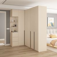 Armoire personnalisée 3 4 6 portes blanche walkin en bois massif étagère d'angle en L cube armoire murale de chambre à coucher design Walk in Closet